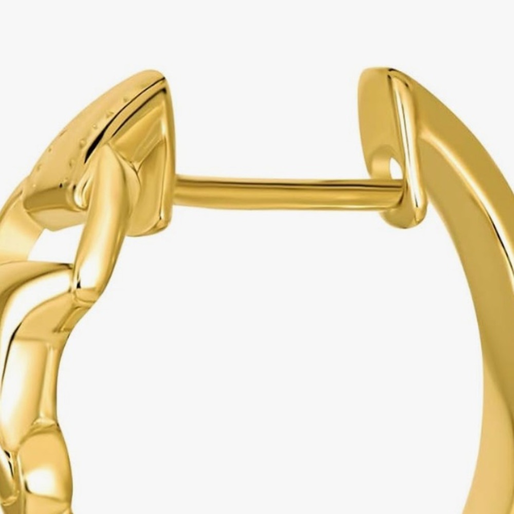 Upscale Neiman Marcus 18KT Gold Vermeil Horse Bit hoop earrings small Earrings - Picture 4 of 4